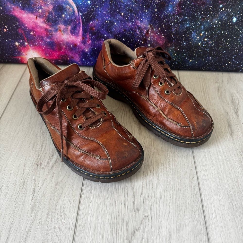 Dr Martens 11200 Distressed Brown Leather Lace Up‎ Y2K Shoe Women Sz 9 Men Sz 8